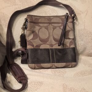 Coach Brown and Tan Crossbody Bag